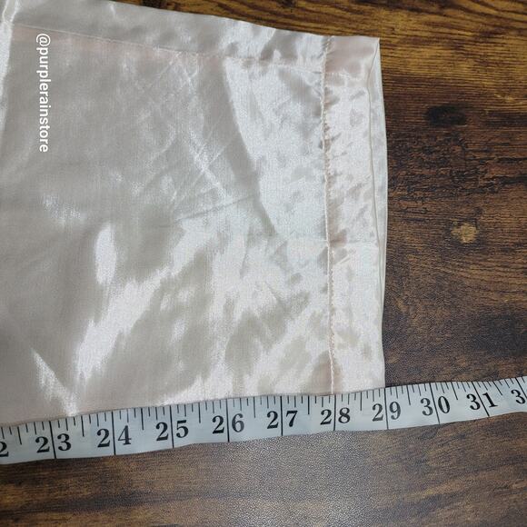 Vtg Ericka Taylor Satin PJ Pants M High Rise Pale Peach Stretch Waist Romantic - Picture 8 of 10
